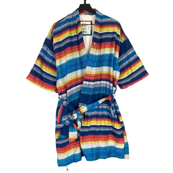La Sirena California Cowboy Aztec Robe Adult M/L Southwest Style Bathrobe Cozy - Picture 1 of 12